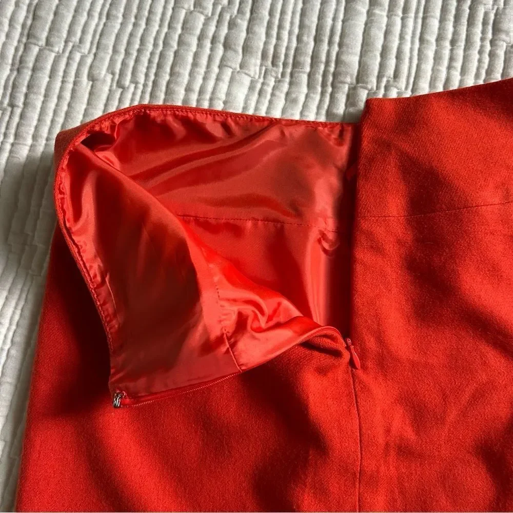 GAP Women’s Orange Wool Lined Zip Up Mini Skirt Size 4 - Picture 12 of 14